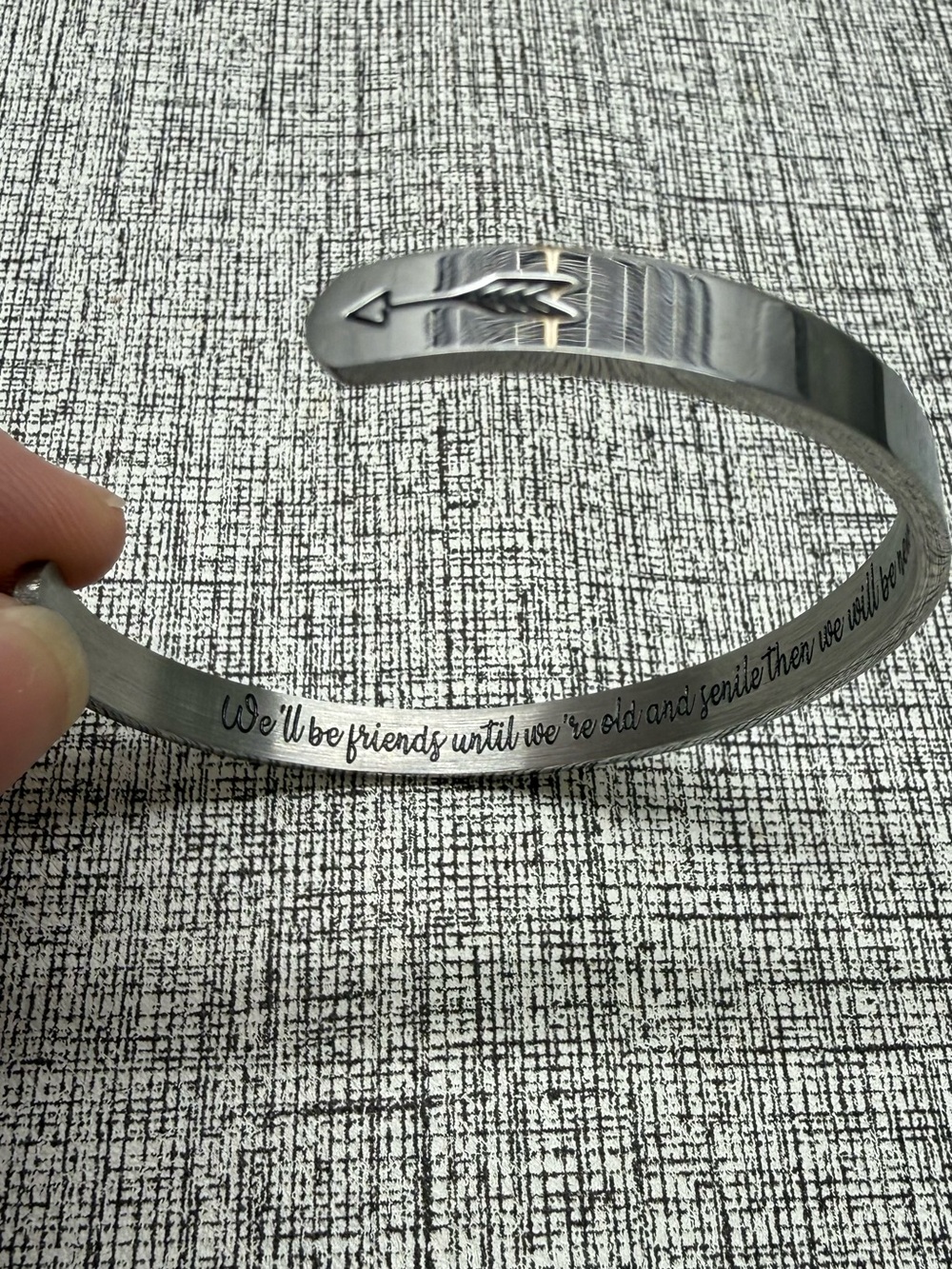 Silver Cuff Bracelet with Engraving
